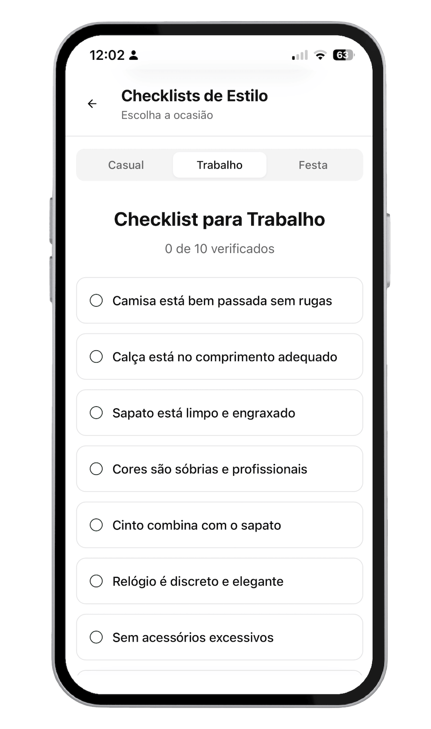Checklist de Estilo para Trabalho